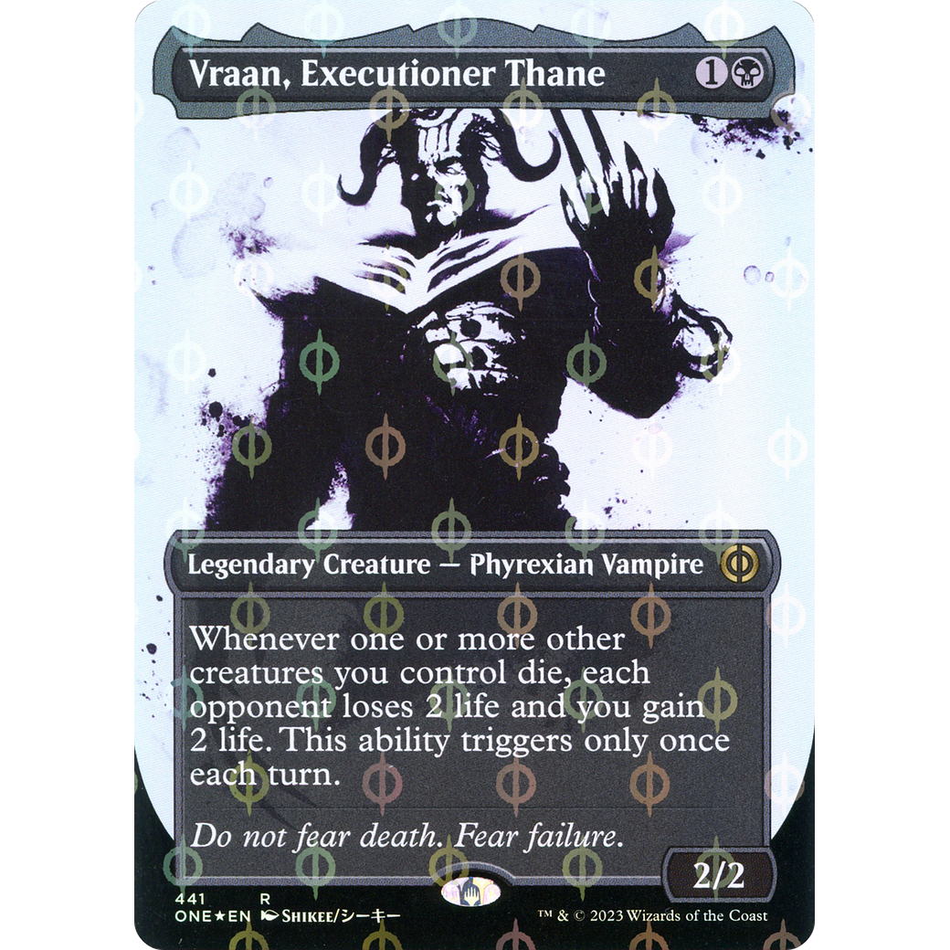 Vraan, Executioner Thane (ONE-441) - Phyrexia: All Will Be One: (Showcase) (Borderless) Foil