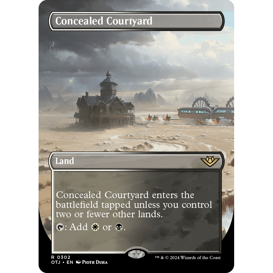 Concealed Courtyard (OTJ-302) - Outlaws of Thunder Junction (Borderless) Foil