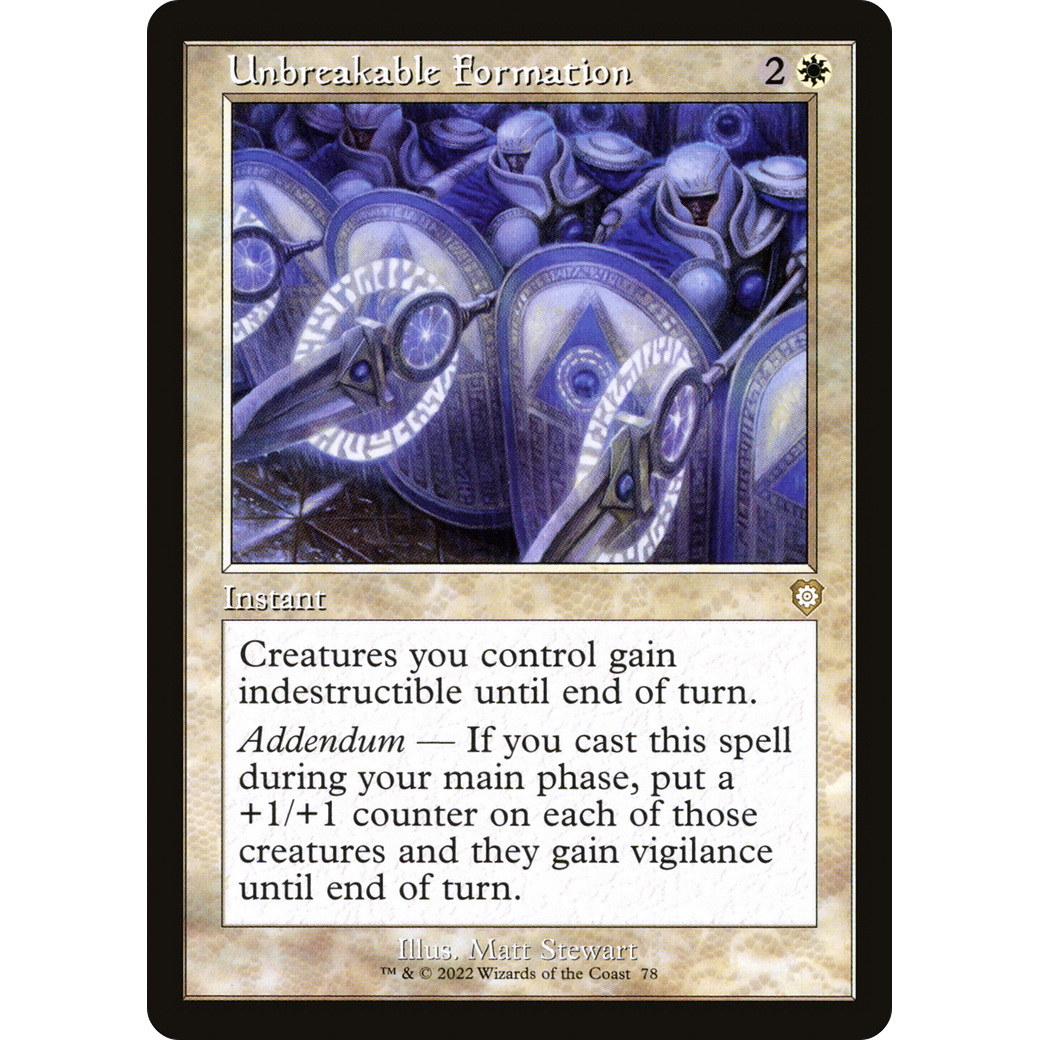 Unbreakable Formation (Retro Frame) (BRC-078) - The Brothers' War Commander