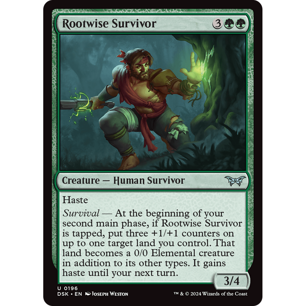 Rootwise Survivor (DSK-196) - Duskmourn: House of Horror Foil