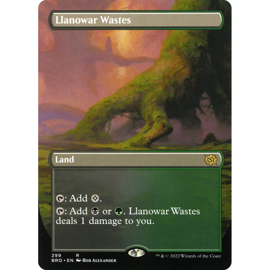 Llanowar Wastes (Borderless) (BRO-299) - The Brothers' War (Borderless) Foil