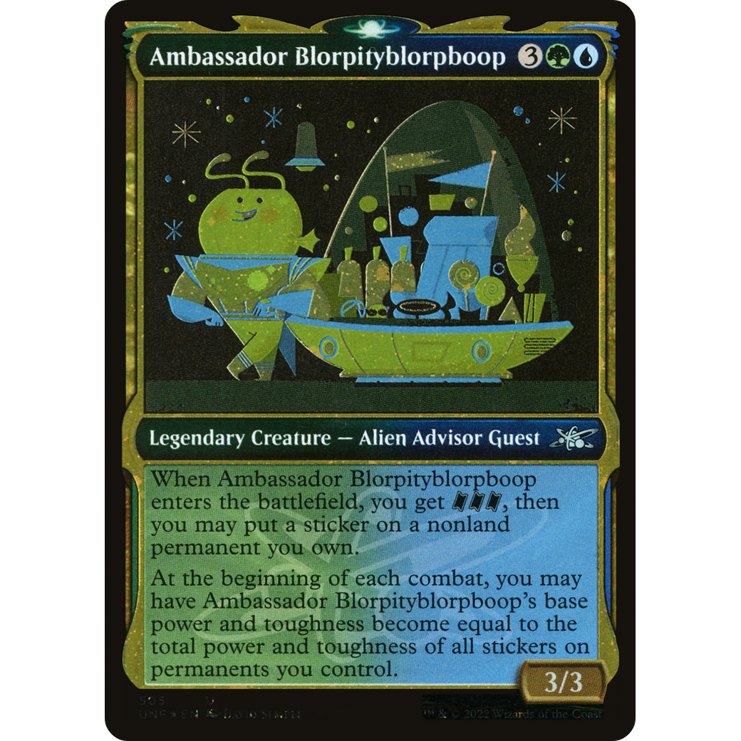 Ambassador Blorpityblorpboop (Showcase) (Galaxy Foil) (UNF-505) - Unfinity: (Showcase) Foil