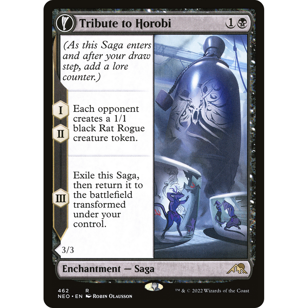 Tribute to Horobi // Echo of Death's Wail (NEO-462) - Kamigawa: Neon Dynasty: (Extended Art, fandfc, enchantment) Foil