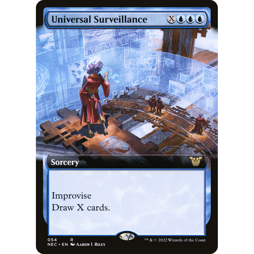 Universal Surveillance (Extended Art) (NEC-054) - Neon Dynasty Commander: (Extended Art)