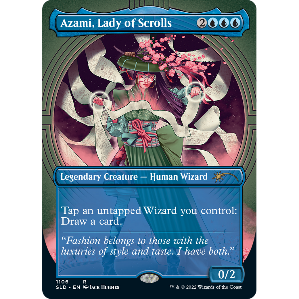 Azami, Lady of Scrolls (Borderless) (SLD-1106) - Secret Lair Drop (Borderless)