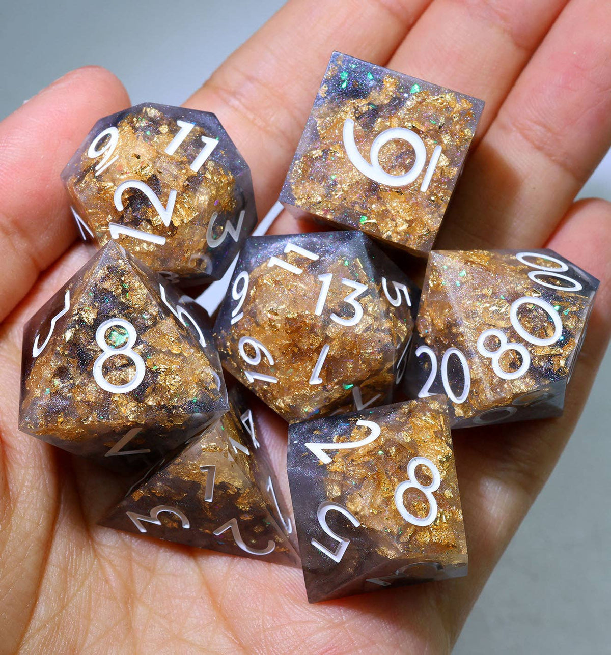 Marble Monarch - 7 Piece Polyhedral Dice Set