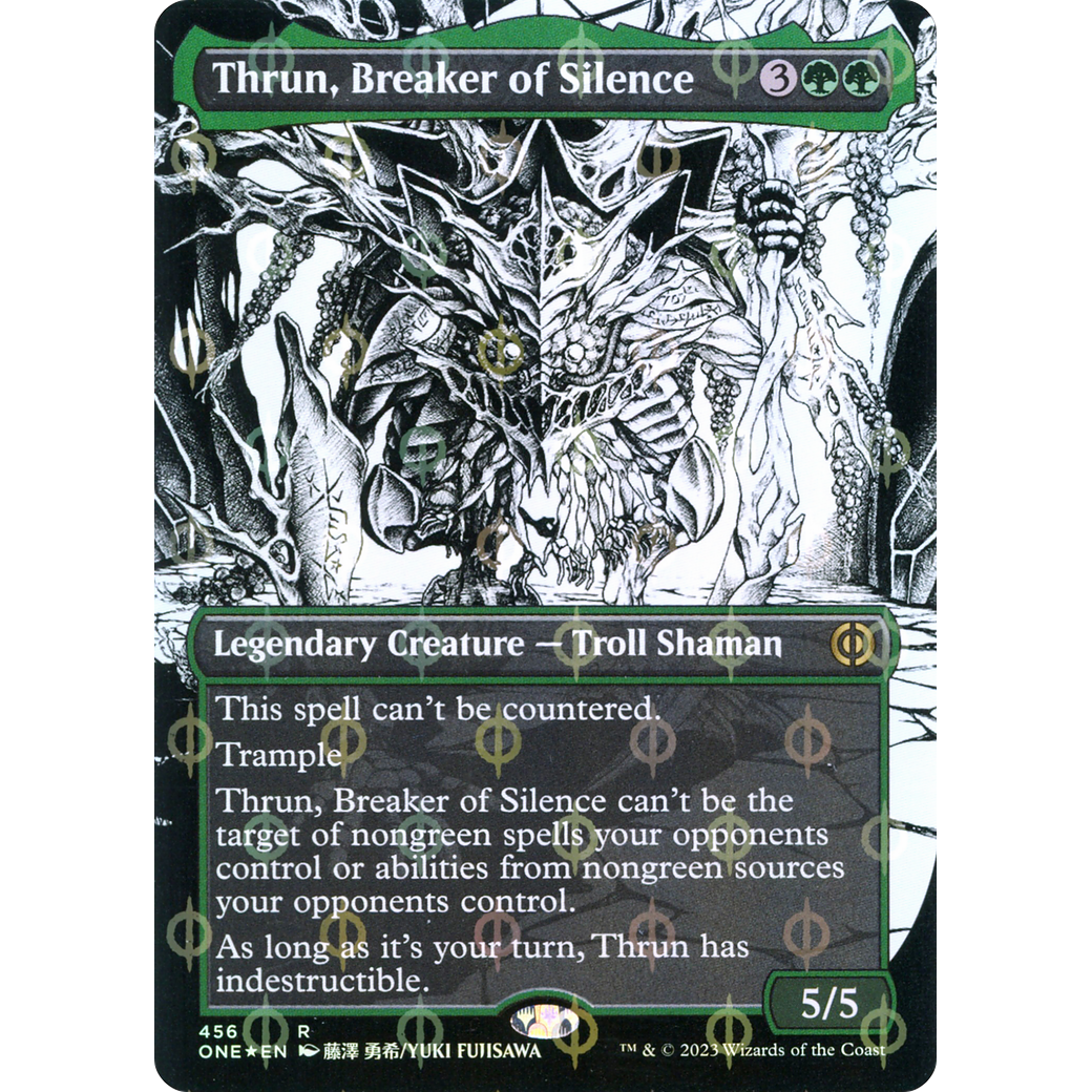 Thrun, Breaker of Silence (ONE-456) - Phyrexia: All Will Be One: (Showcase) (Borderless) Foil