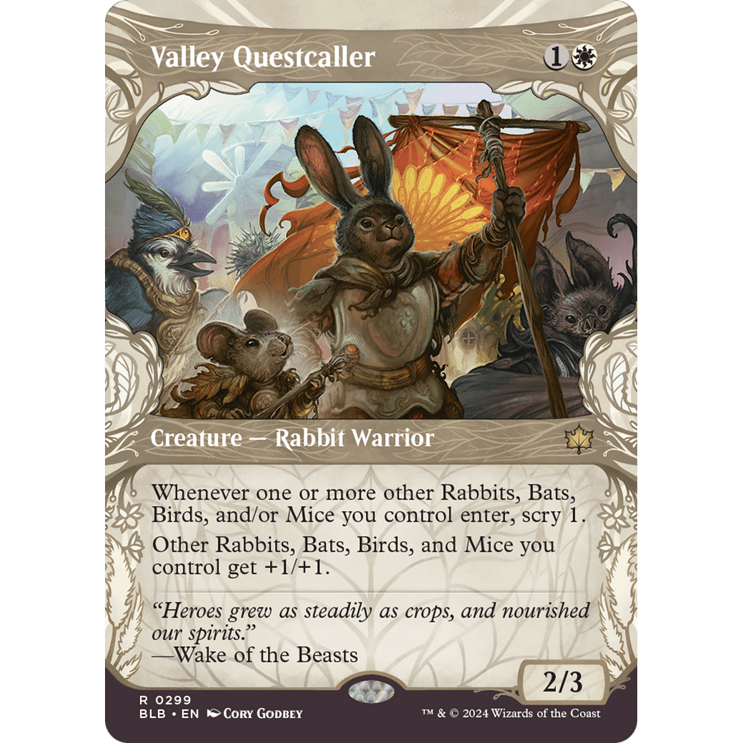Valley Questcaller (BLB-299) - Bloomburrow: (Showcase) (Borderless) Foil