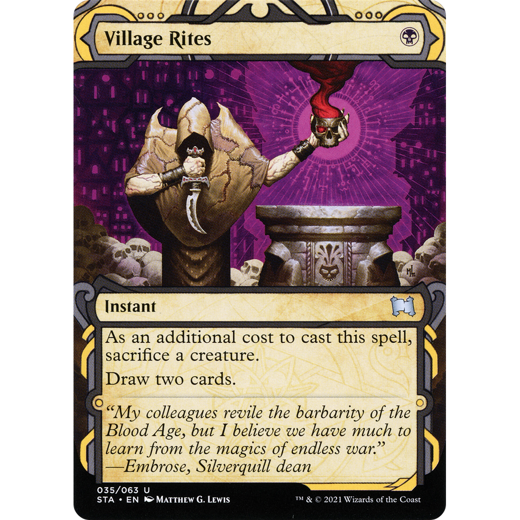 Village Rites (STA-035) - Strixhaven Mystical Archive: (Showcase) (Borderless) Foil