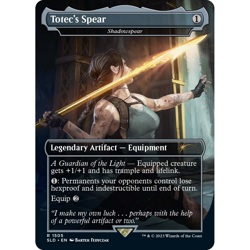 Totec's Spear - Shadowspear (SLD-1505) - Secret Lair Drop / Totec's Spear (Borderless) Foil