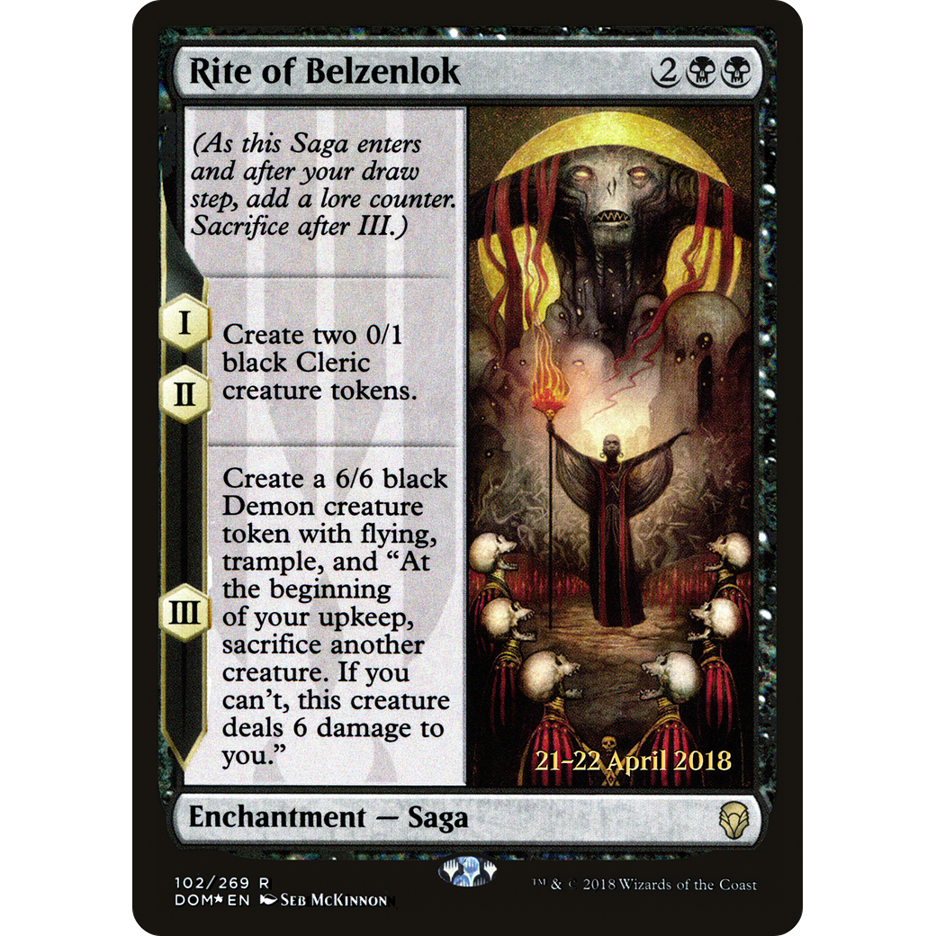 Rite of Belzenlok (PRE-102) - Dominaria Promos Foil