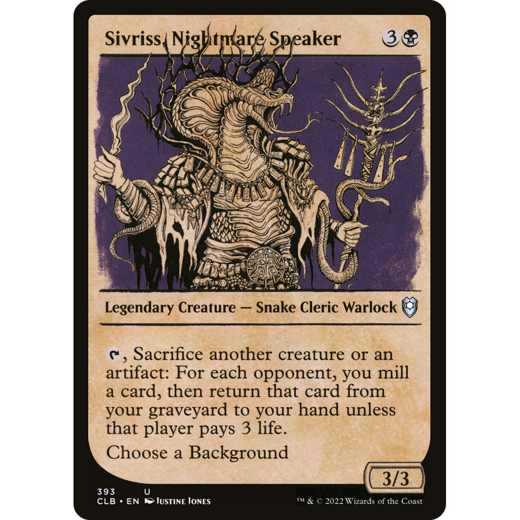 Sivriss, Nightmare Speaker (CLB-393) - Commander Legends: Battle for Baldur's Gate: (Showcase)