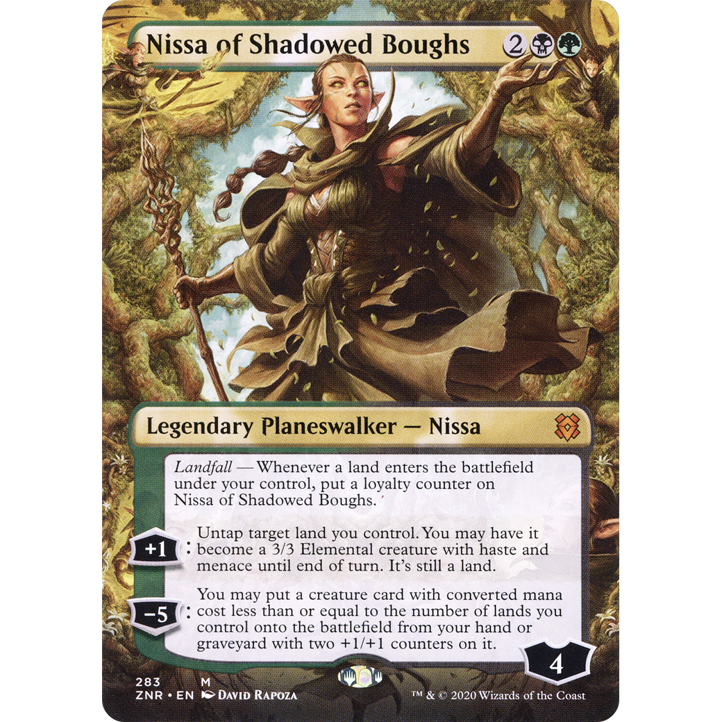 Nissa of Shadowed Boughs (Borderless) (ZNR-283) - Zendikar Rising (Borderless) Foil