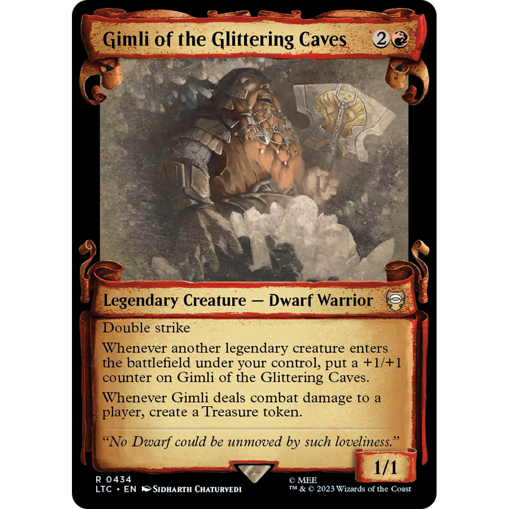 Gimli of the Glittering Caves (LTC-434) - Tales of Middle-earth Commander: (Showcase) Foil