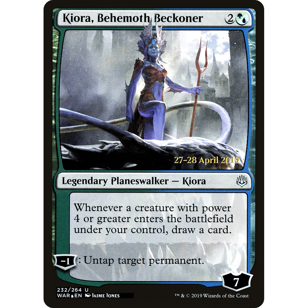 Kiora, Behemoth Beckoner (PRE-232) - War of the Spark Promos Foil