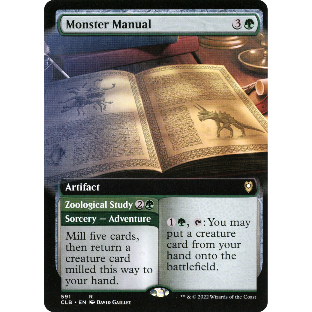 Monster Manual // Zoological Study (CLB-591) - Commander Legends: Battle for Baldur's Gate: (Extended Art) Foil