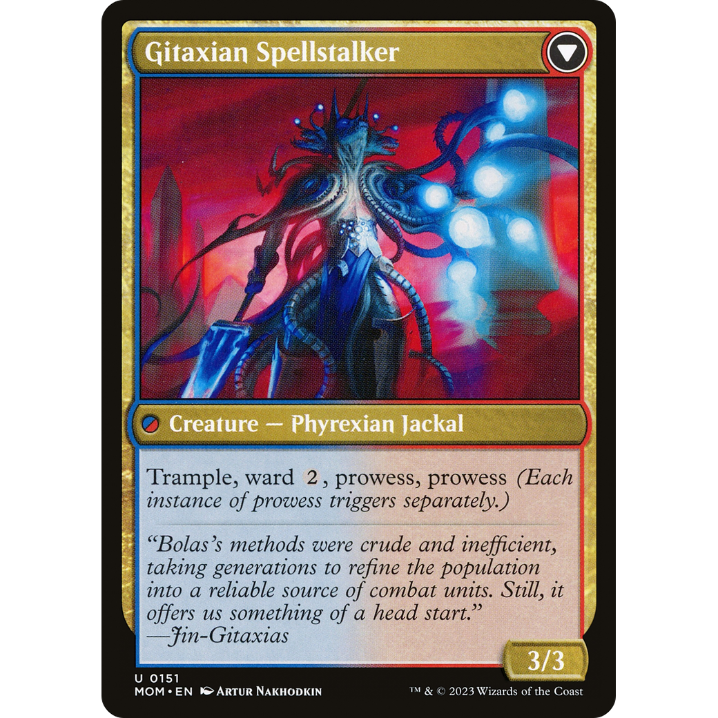 Khenra Spellspear // Gitaxian Spellstalker (MOM-151) - March of the Machine Foil