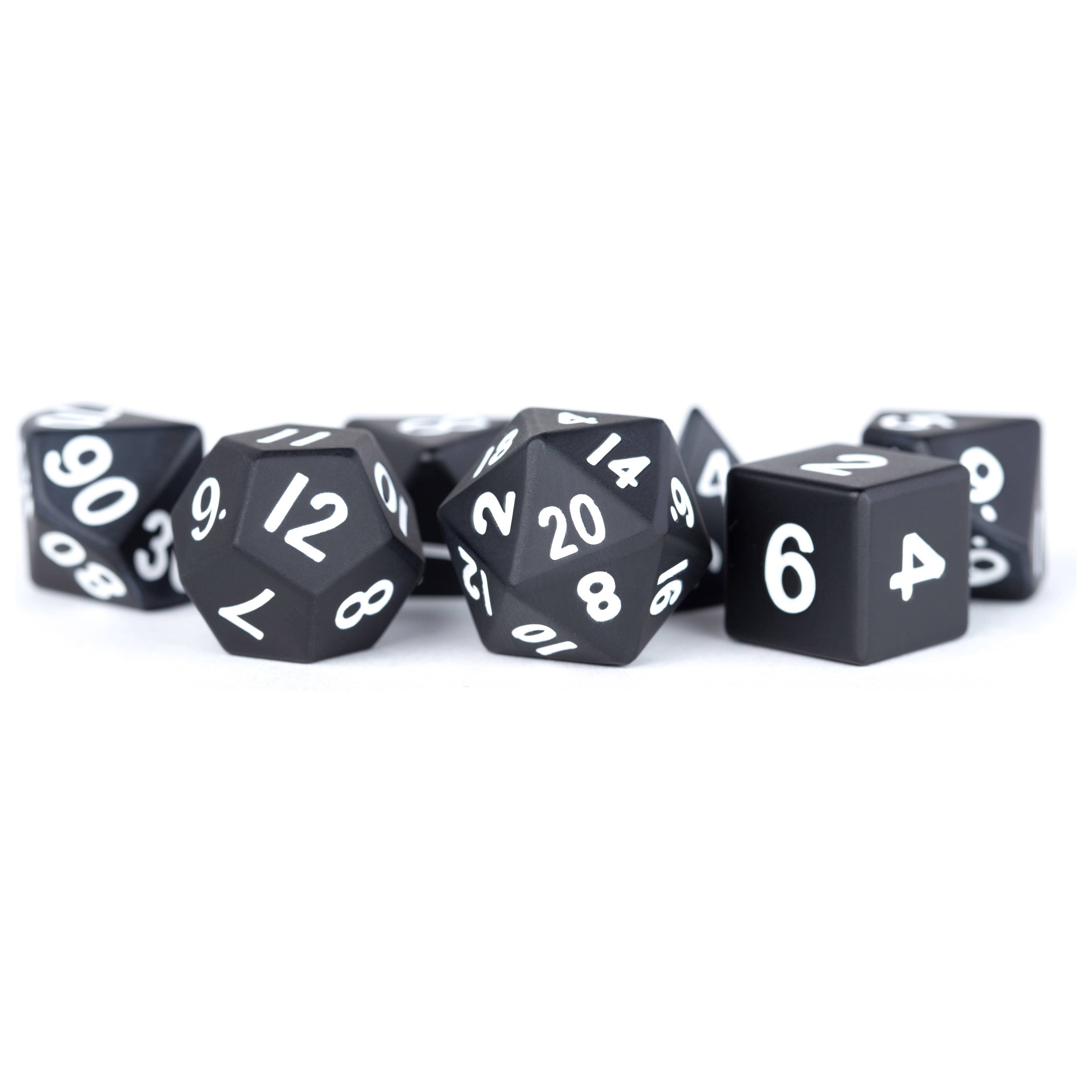 Black 16mm Metal Dice Set