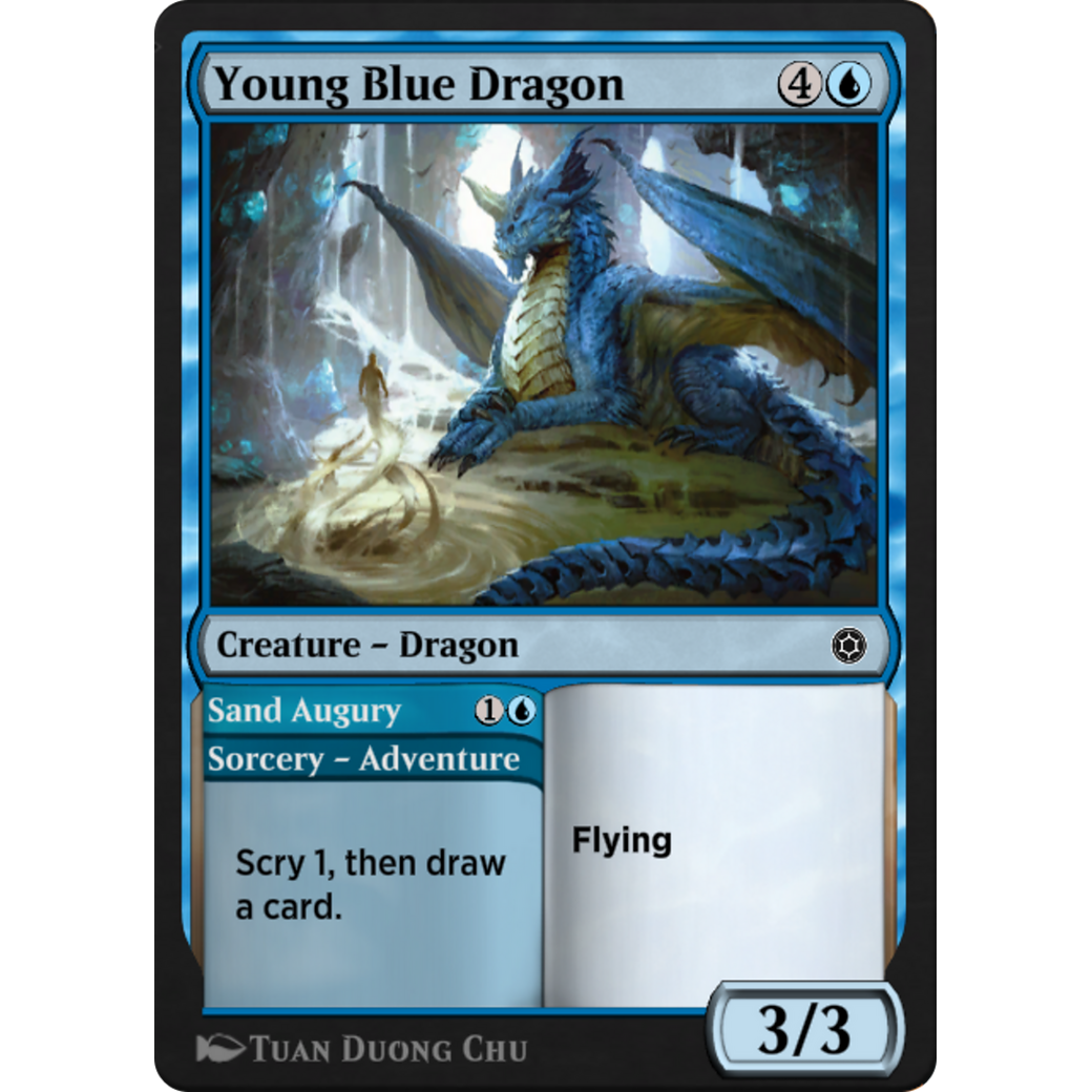 Young Blue Dragon // Sand Augury (HBG-138) - Alchemy Horizons: Baldur's Gate