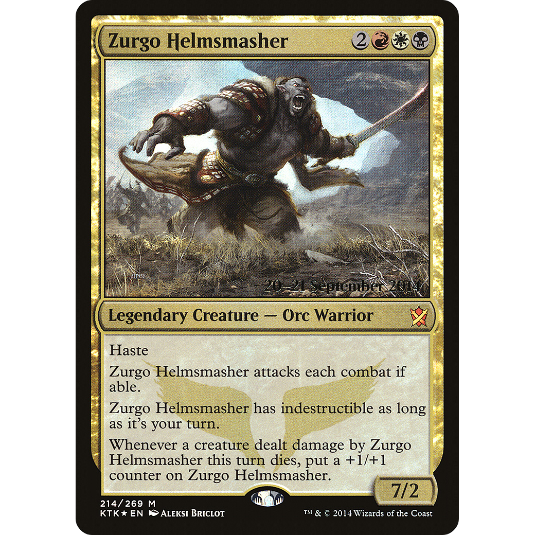 Zurgo Helmsmasher (PRE-214) - Khans of Tarkir Promos Foil
