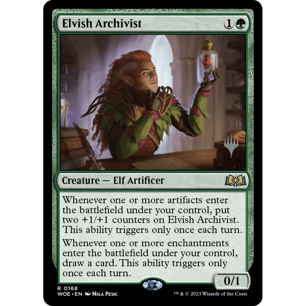 Elvish Archivist (PPWOE-168P) - Wilds of Eldraine Promos