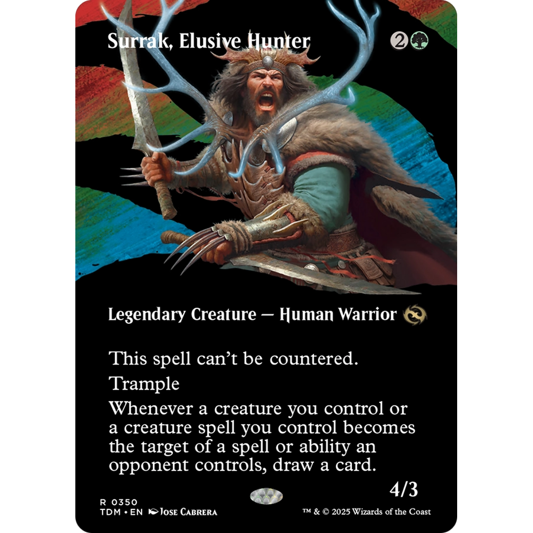Surrak, Elusive Hunter (TDM-350) - Tarkir: Dragonstorm: (Showcase) (Borderless) Foil
