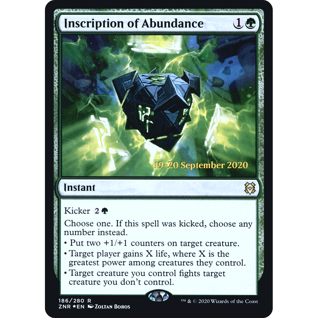Inscription of Abundance (PRE-186) - Zendikar Rising Promos Foil