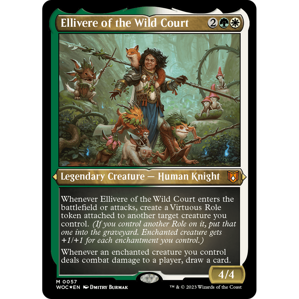 Ellivere of the Wild Court (WOC-057) - Wilds of Eldraine Commander Etched Foil