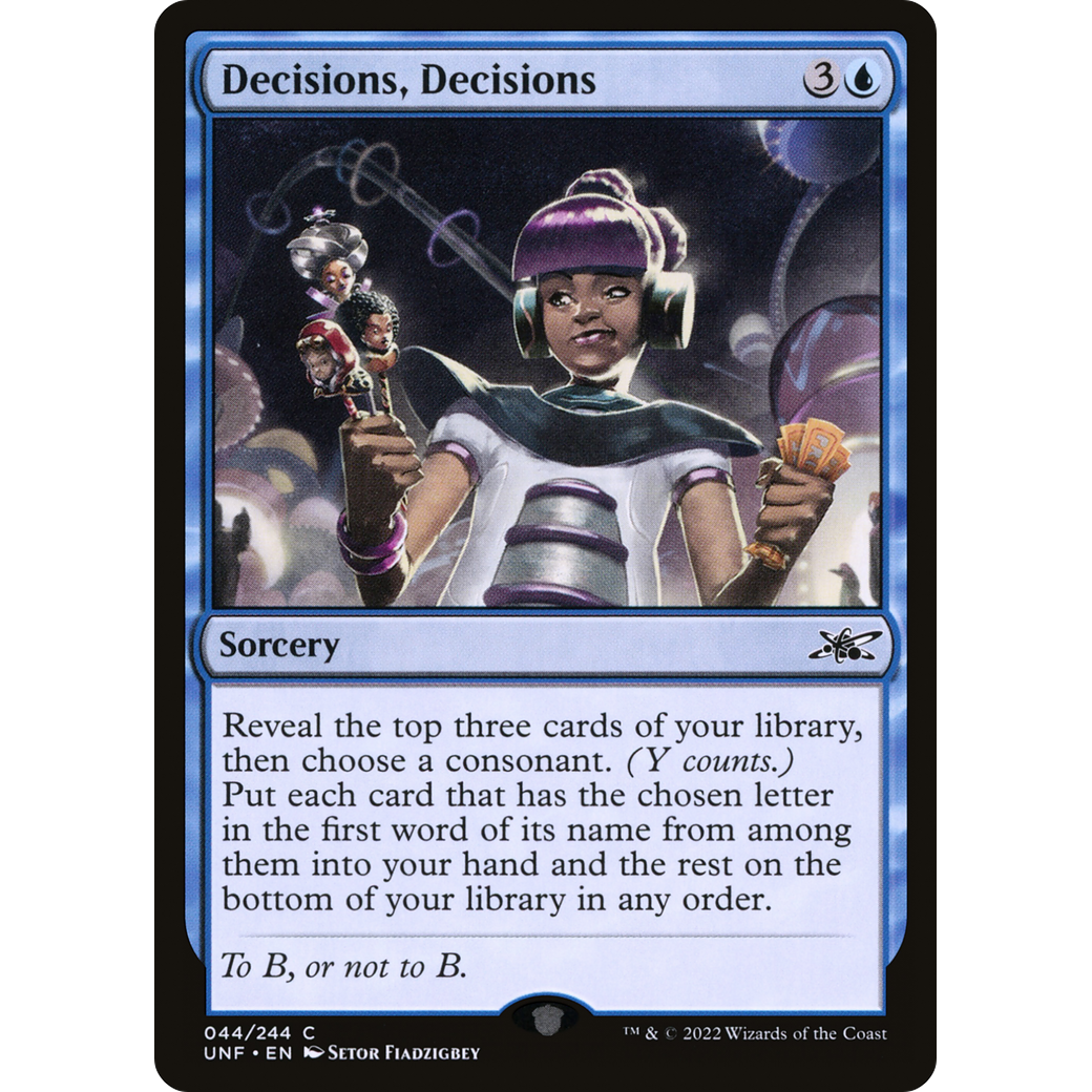 Decisions, Decisions (UNF-044) - Unfinity Foil