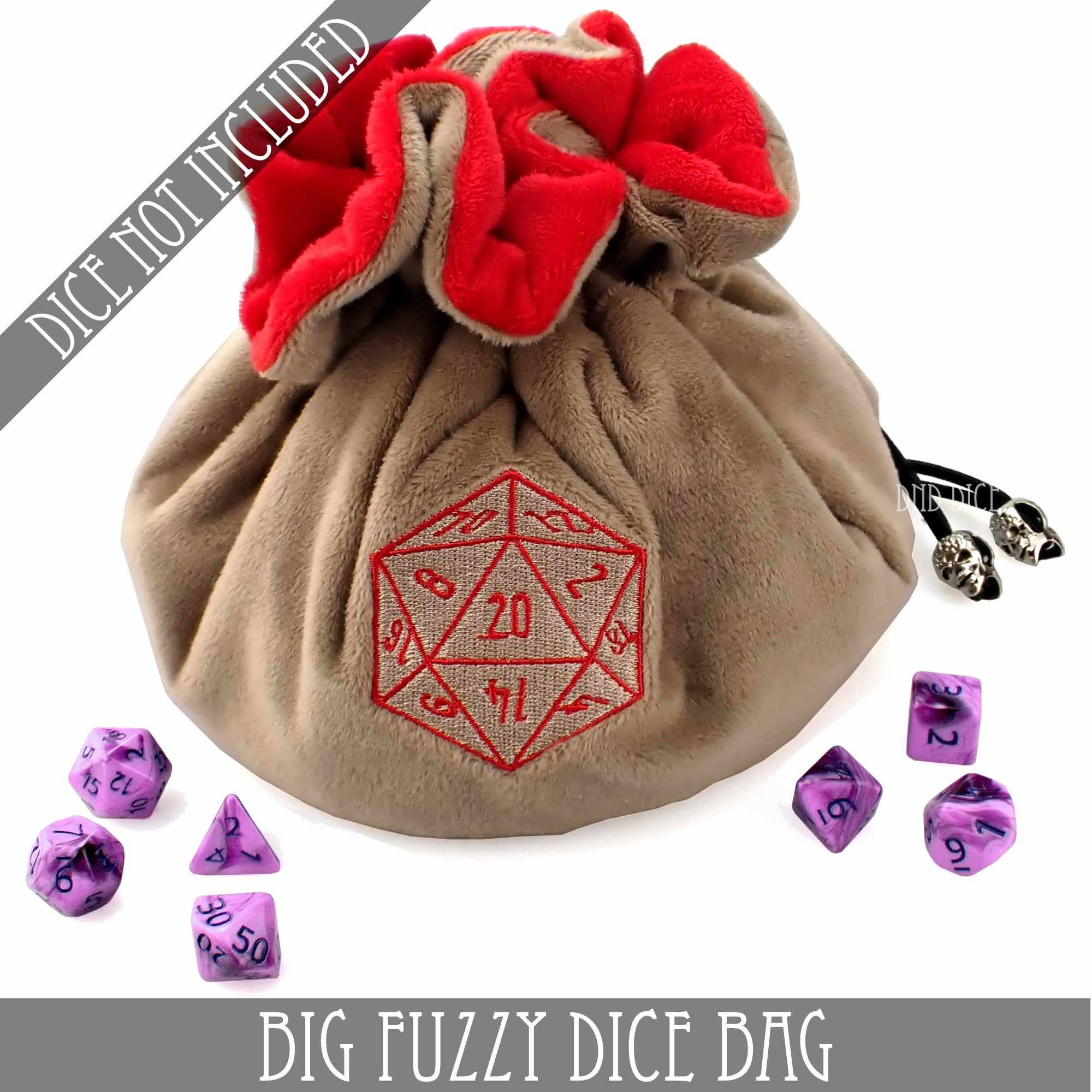 Big Fuzzy Tan Dice Bag