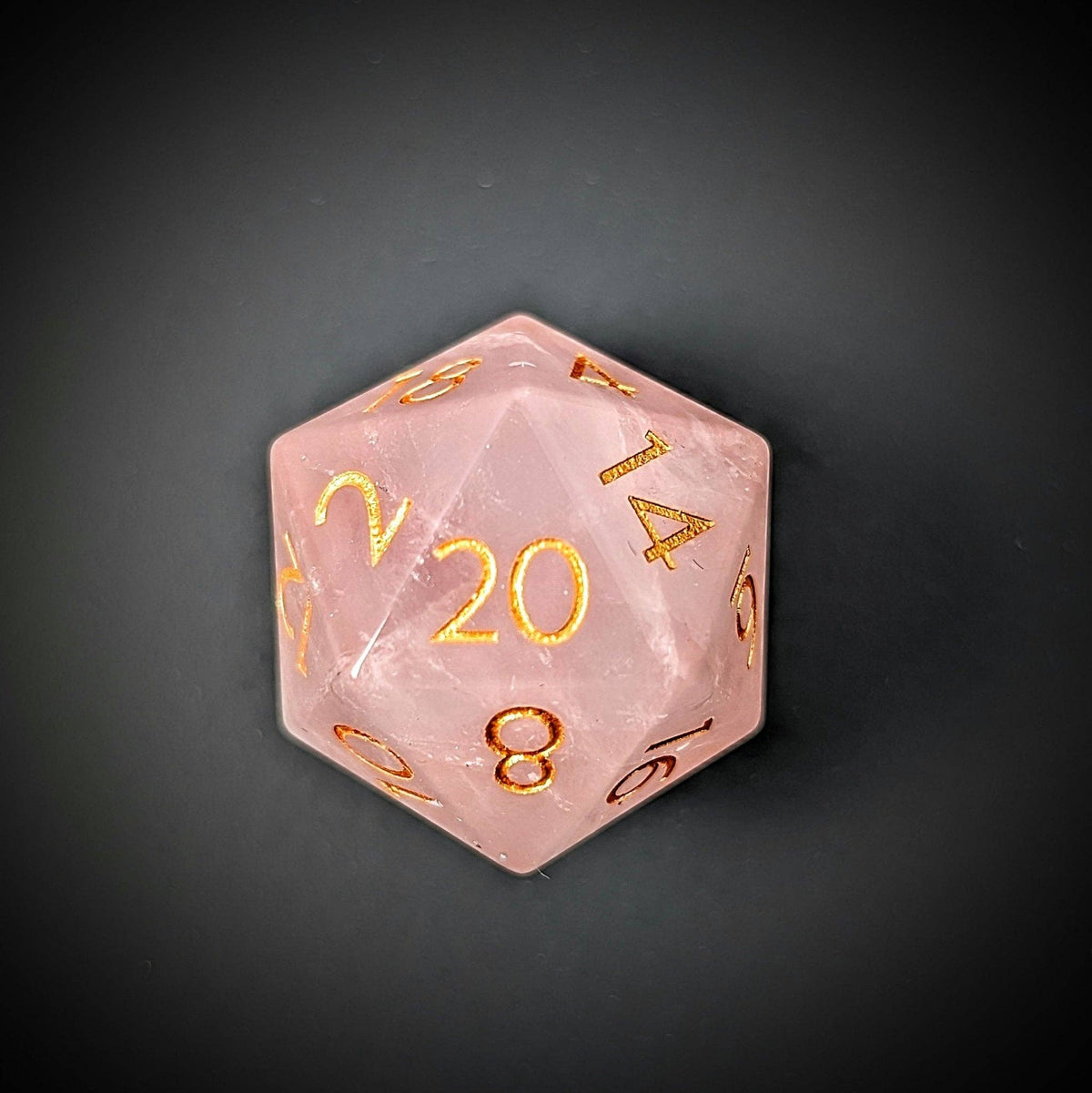 Rose Quartz - 7 Piece Polyhedral Gemstone Dice Set