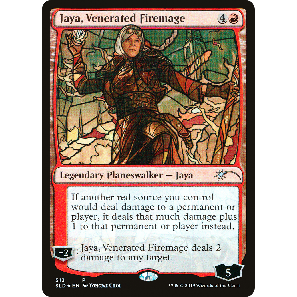 Jaya, Venerated Firemage (Stained Glass) (SLD-513) - Secret Lair Drop Foil