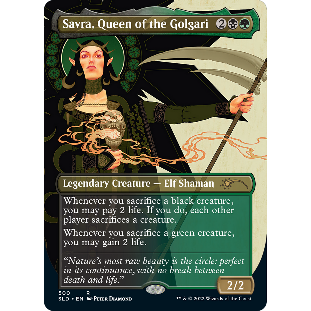 Savra, Queen of the Golgari (SLD-500) - Secret Lair Drop (Borderless) Foil