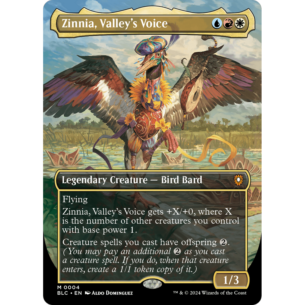 Zinnia, Valley's Voice (BLC-004) - Bloomburrow Commander (Borderless) Foil