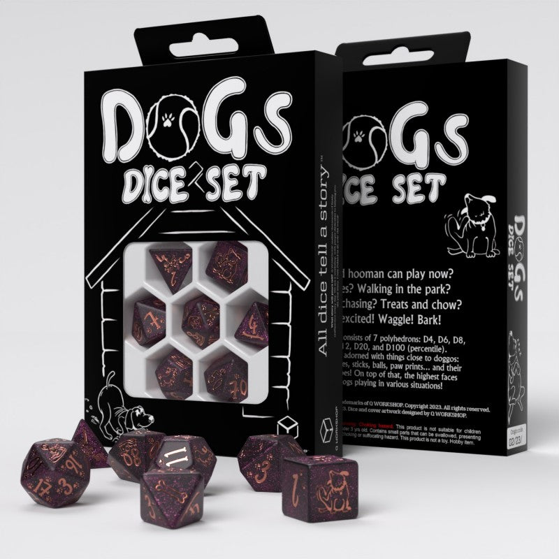 Dog: Luna Set of 7 Polyhedral Dice