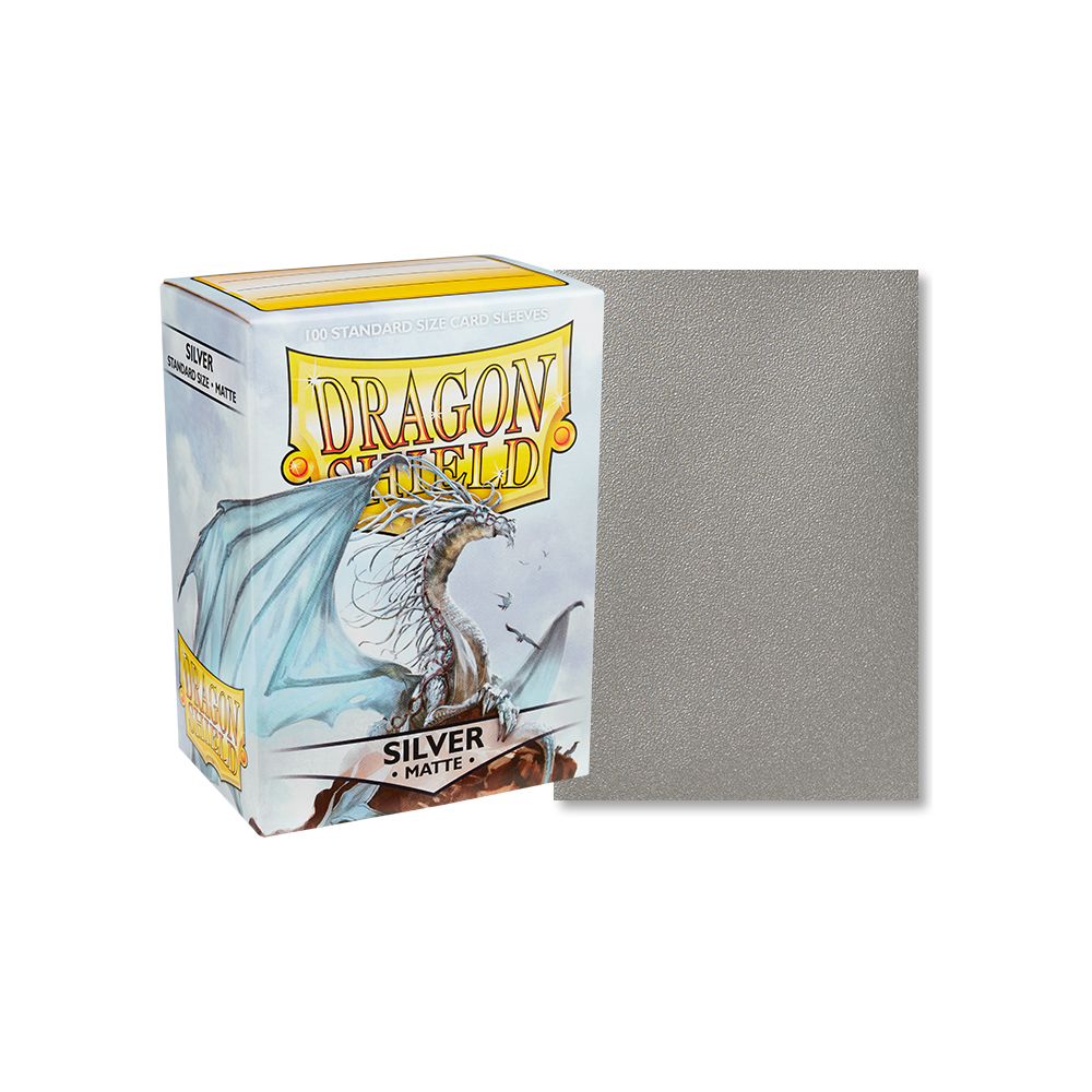 Dragon Shield 100CT Standard Size Deck Protector Classic Sleeves - Silver 