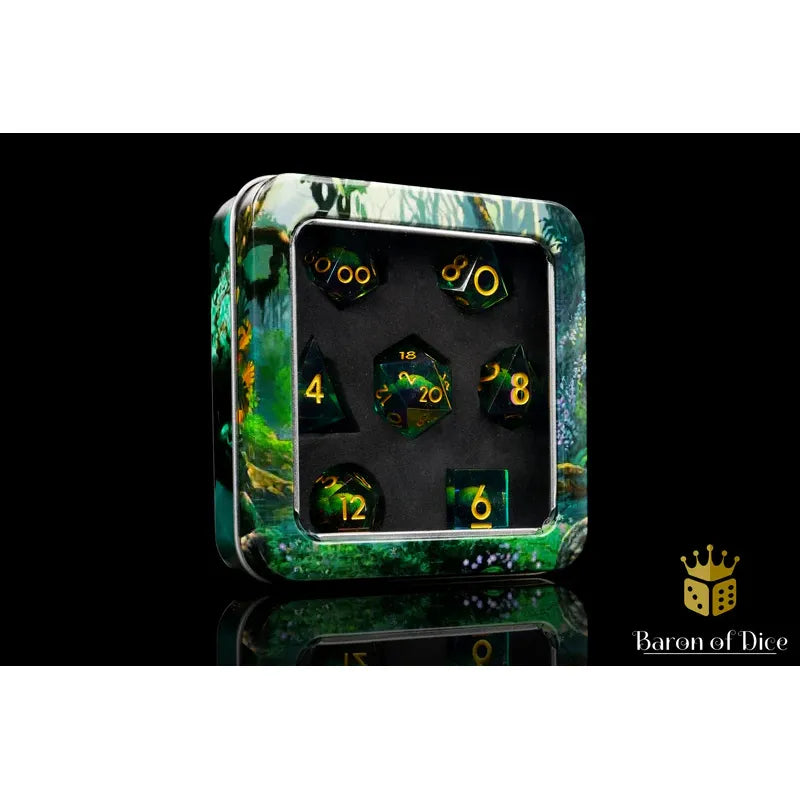 Baron of Dice: Dragon's Eye - Liquid Core 7 Piece Polyhedral RPG Dice Set