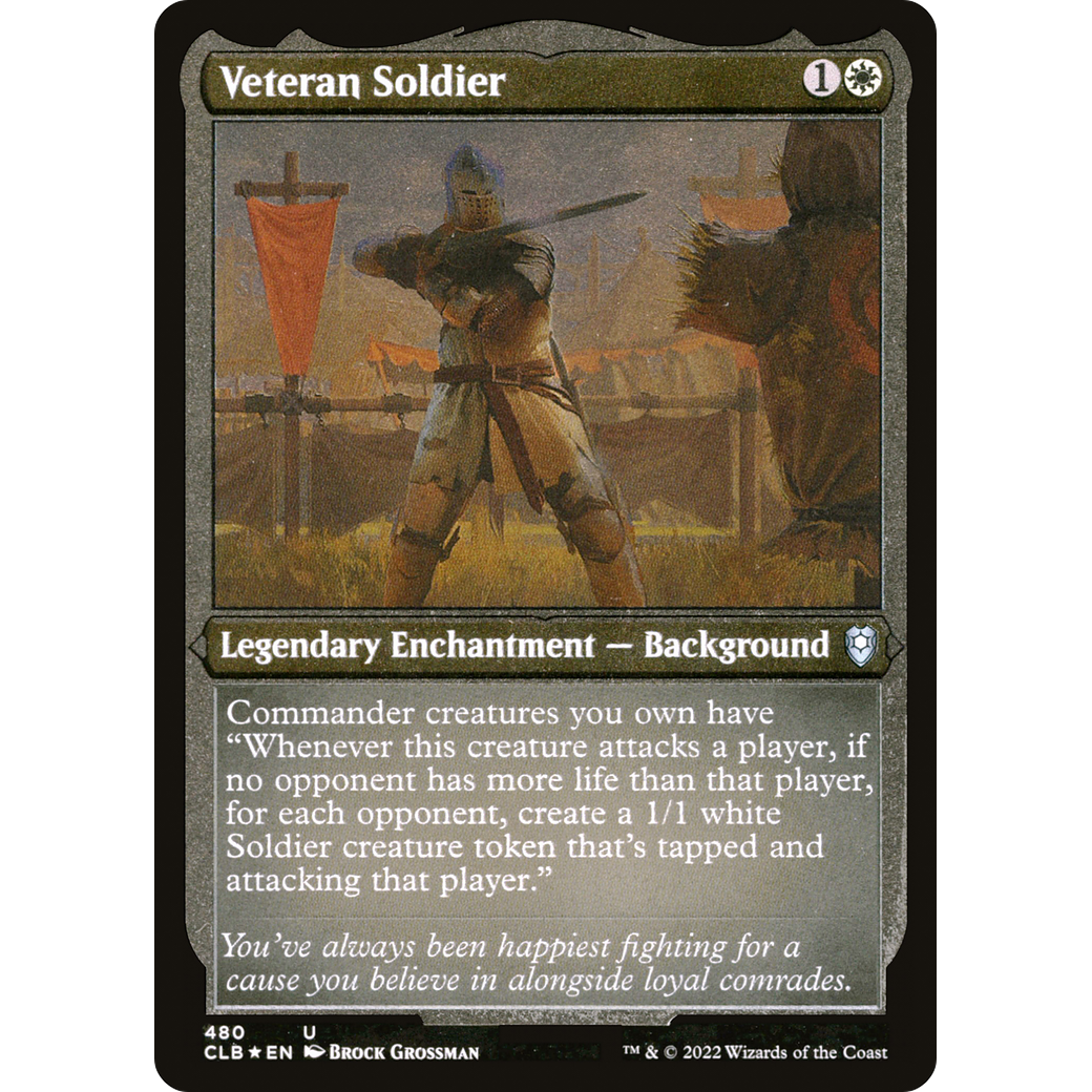 Veteran Soldier (CLB-480) - Commander Legends: Battle for Baldur's Gate Etched Foil
