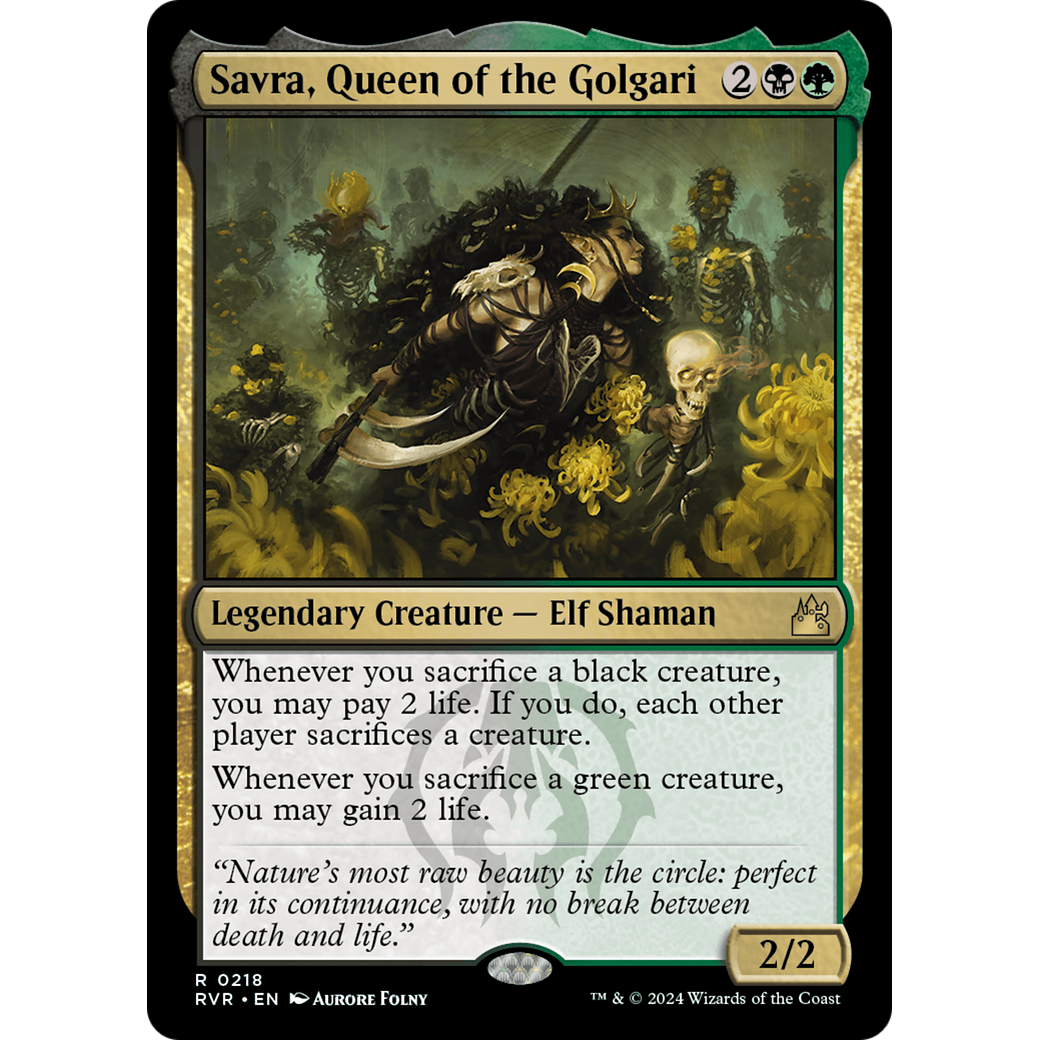 Savra, Queen of the Golgari (RVR-218) - Ravnica Remastered Foil