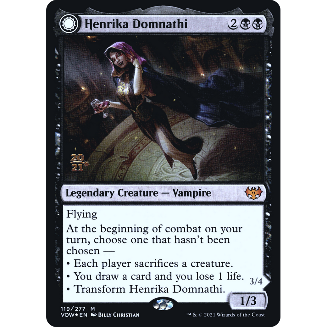 Henrika Domnathi (PRE-119) - Innistrad: Crimson Vow Promos: (Double Faced Transform) Foil