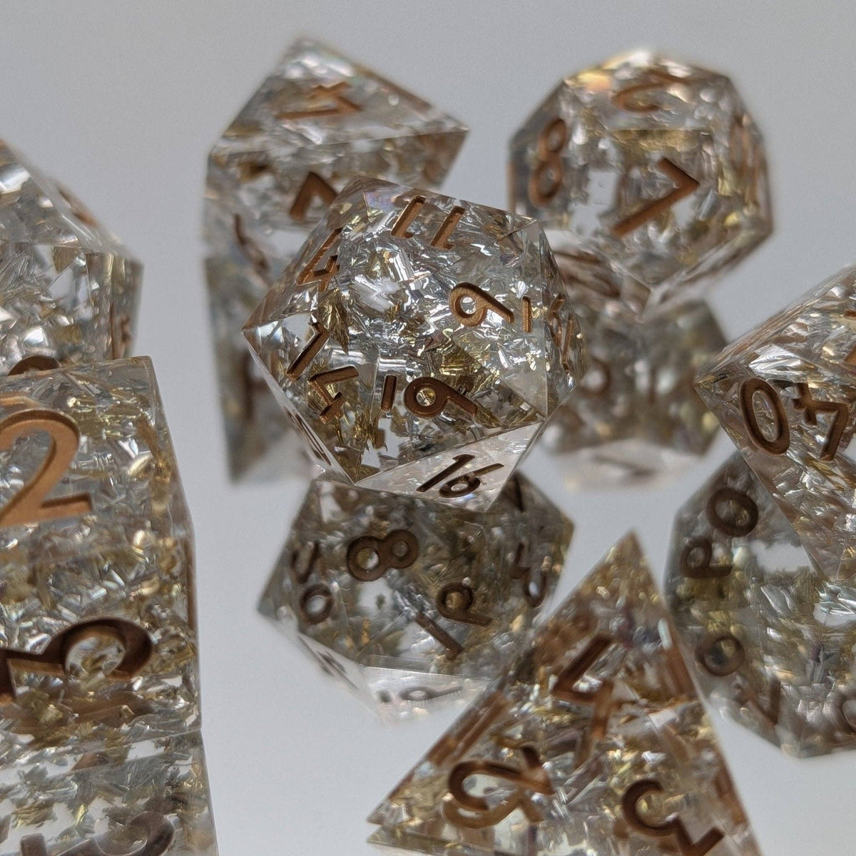 Emberlight Veil - 7 Piece Luxury D&D Dice Set