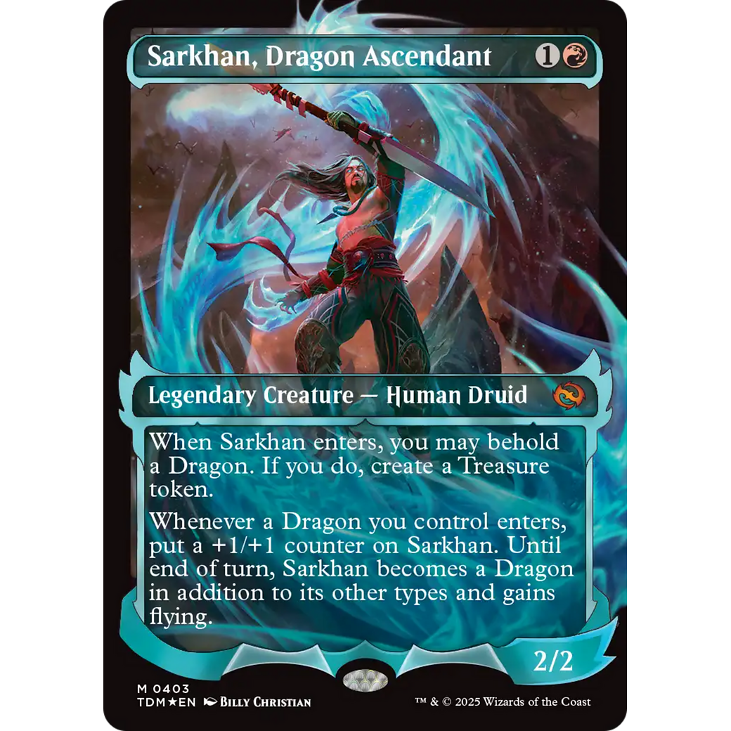 Sarkhan, Dragon Ascendant (TDM-403) - Tarkir: Dragonstorm: (Showcase) (Borderless) Foil