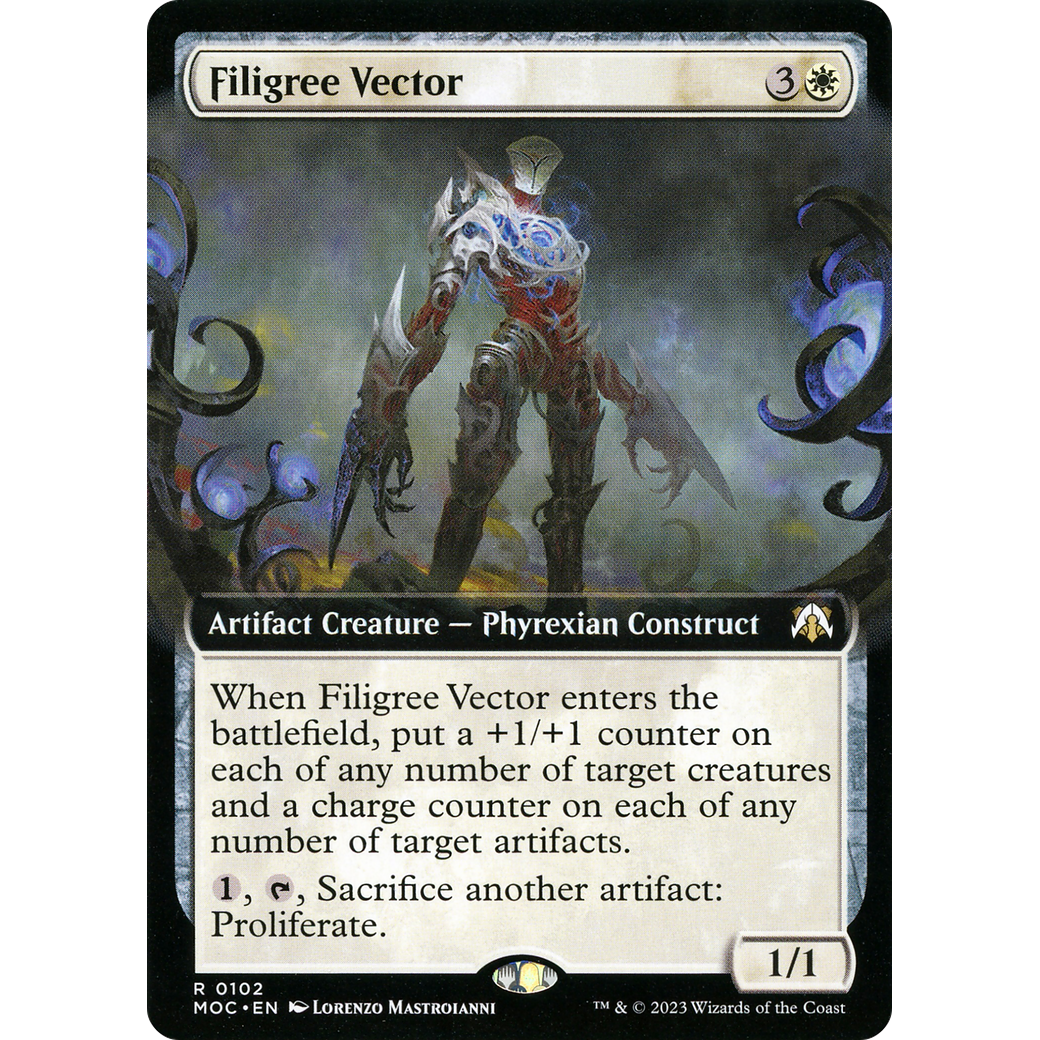 Filigree Vector (Extended Art) (MOC-102) - March of the Machine Commander: (Extended Art) Foil