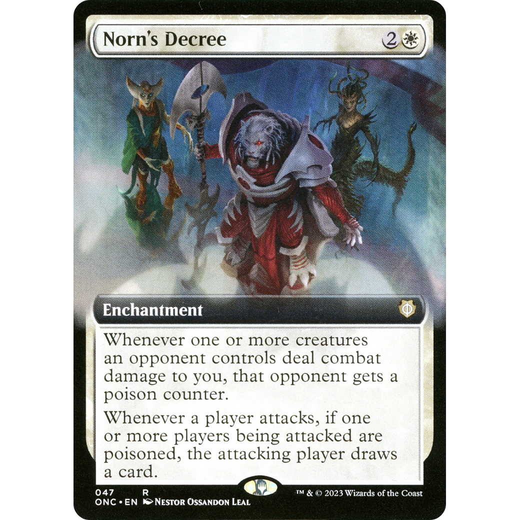 Norn's Decree (ONC-047) - Phyrexia: All Will Be One Commander: (Extended Art)