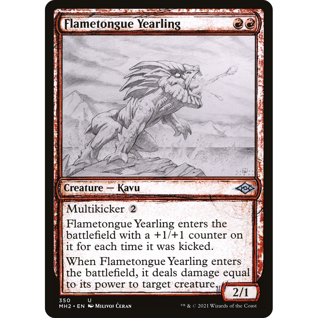 Flametongue Yearling (Showcase) (MH2-350) - Modern Horizons 2: (Showcase) Foil