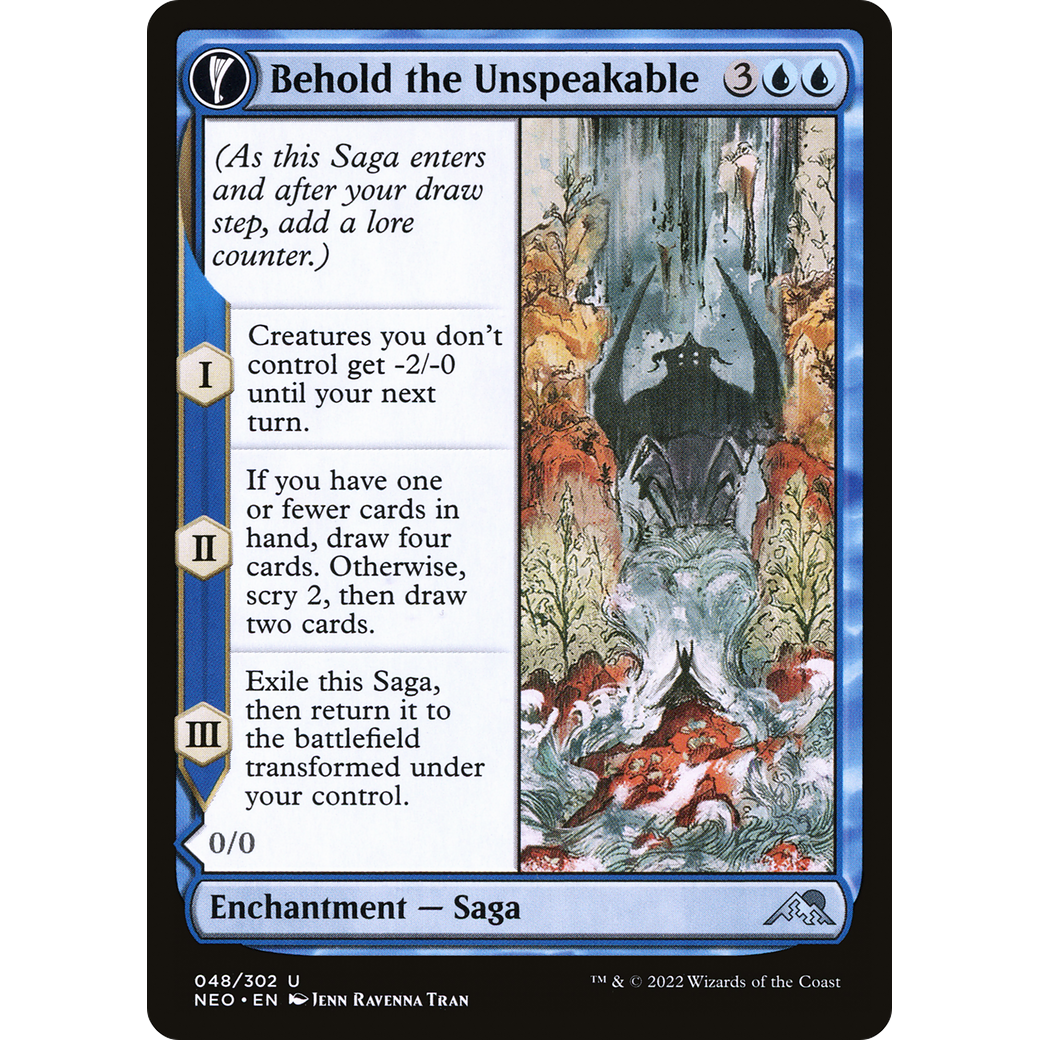 Behold the Unspeakable // Vision of the Unspeakable (NEO-048) - Kamigawa: Neon Dynasty: (fandfc, enchantment) Foil