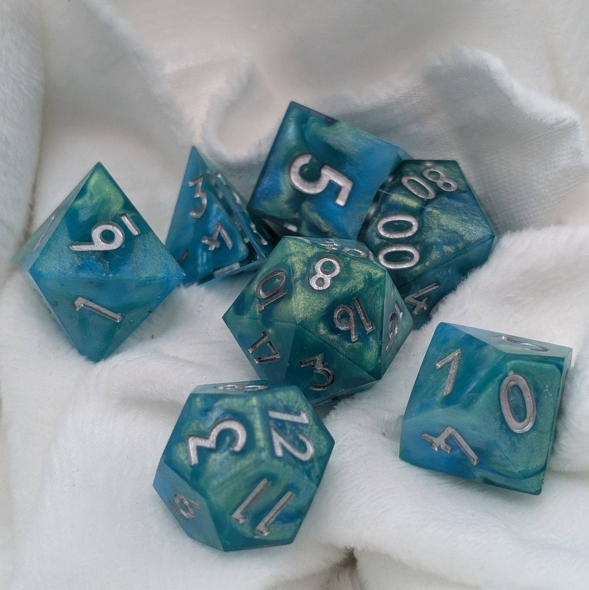 Tidebound Arcanum - 7 Piece Handmade Polyhedral Dice Set