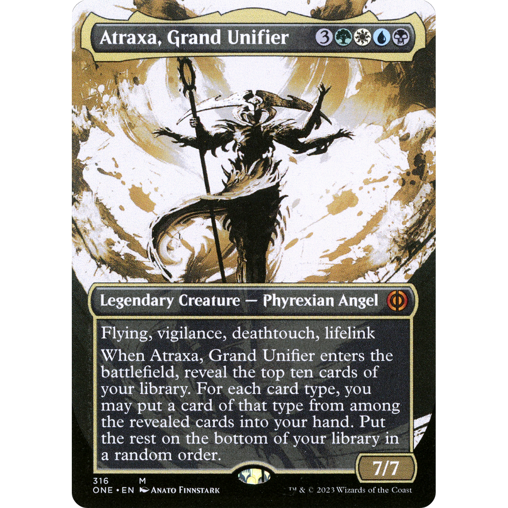 Atraxa, Grand Unifier (ONE-316) - Phyrexia: All Will Be One: (Showcase) (Borderless) Foil