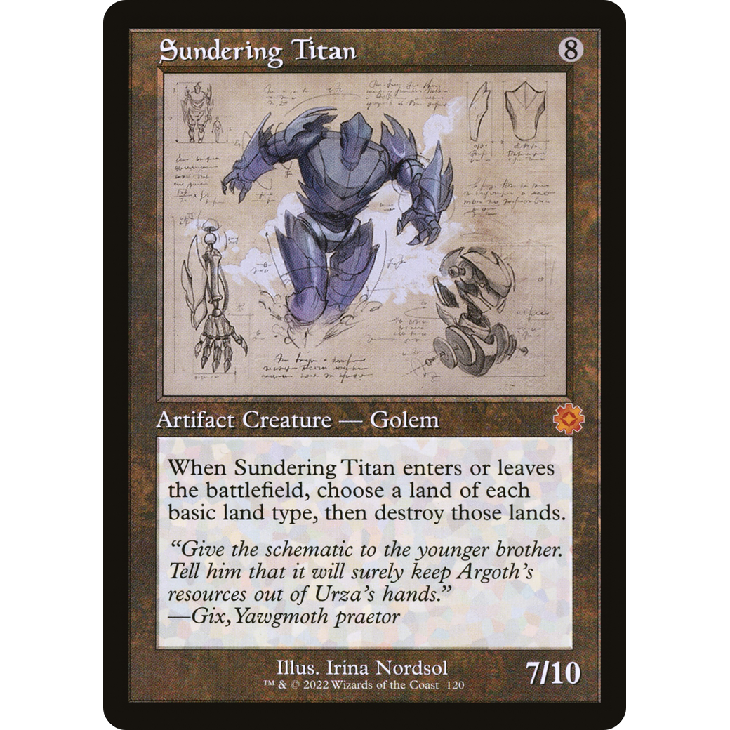 Sundering Titan (Schematic) (BRR-120) - The Brothers' War Retro Artifacts Foil