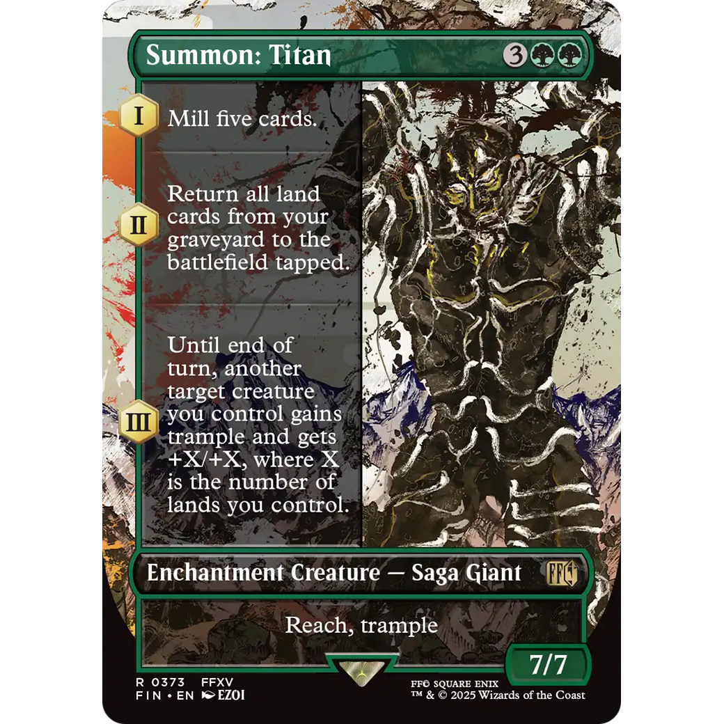 Summon: Titan (FIN-373) - FINAL FANTASY: (enchantment) (Borderless)